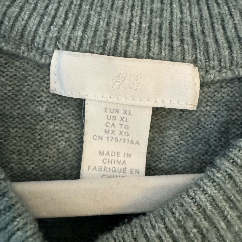 HM Gray Pearl Embellished Wool Blend Knit Sweater‎ XL 1025947 4 - Picture 4 of 8